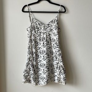 Sunday Best short printed white skinny strap dress